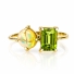 Anillo de Oro Amarillo 14K Opalo Con Peridoto Genuino