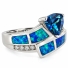 Anillo de Plata Fina .925 con Alejandrita y Opalo Azul