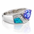 Anillo de Opalo Australiano y Tanzanita