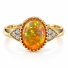 Anillo con Opalo de Fuego en Plata con Chapa de Oro