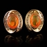 14K Gold Plated Quality Fire Opal Silver Earrings