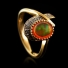 14K Gold Plated Quality Fire Opal Silver Ring