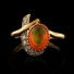 14K Gold Plated Quality Fire Opal Silver Ring