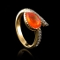 14K Gold Plated Quality Fire Opal Silver Ring